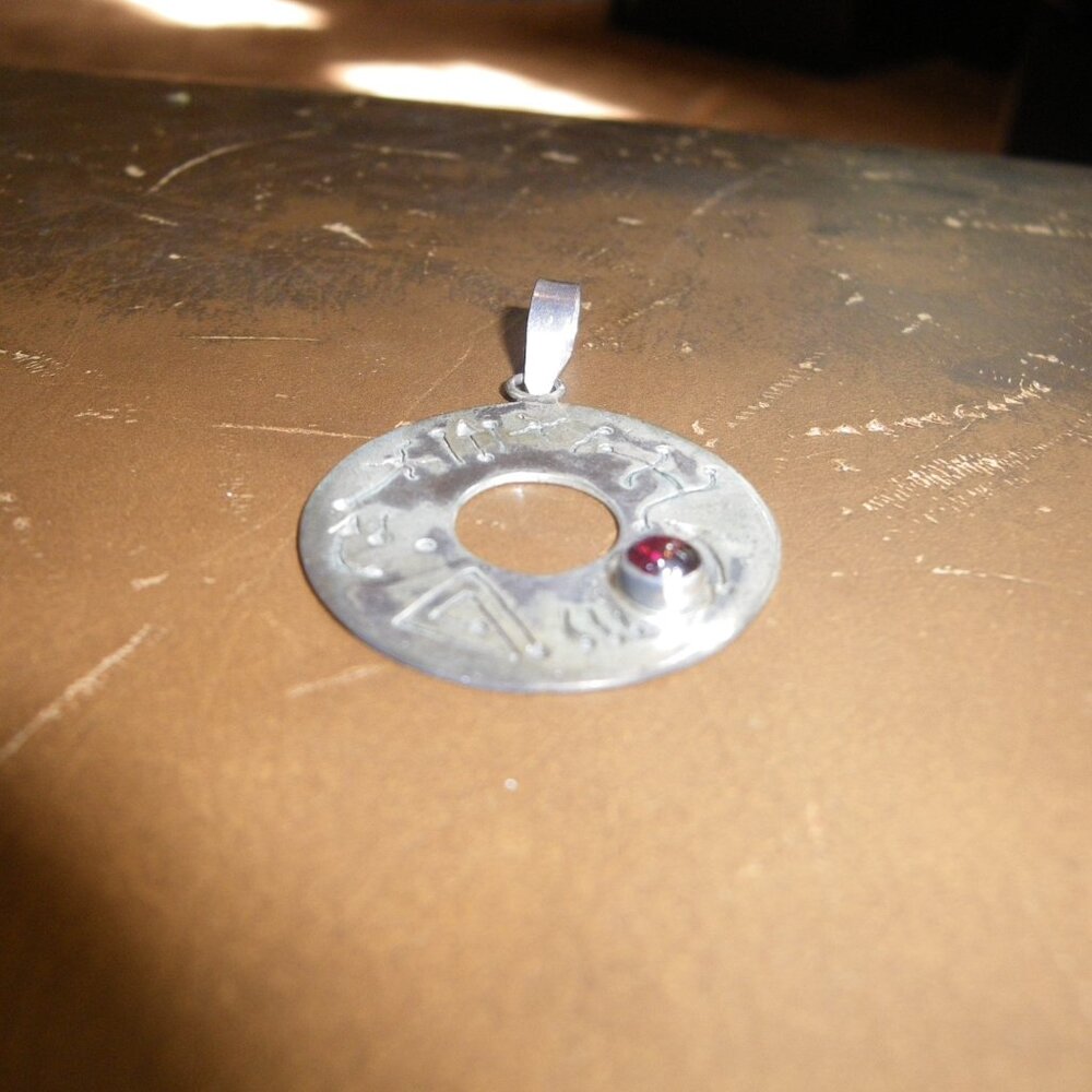 Sterling Silver Statement Pendant W/ Amethyst Gem… - image 2